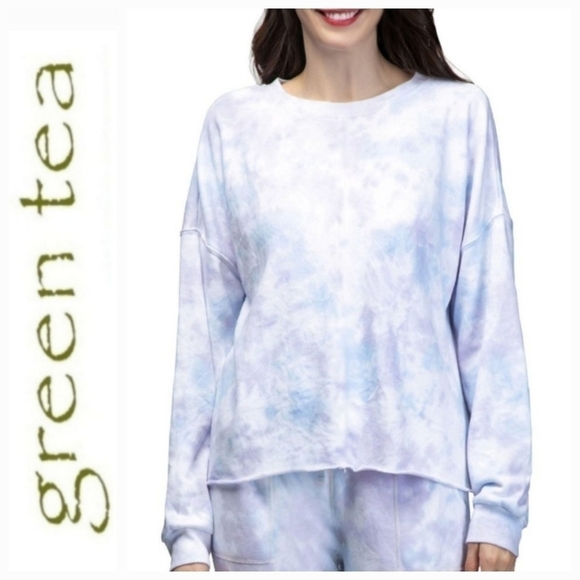 GreenTea | Midi Tie dye drop shoulder sweatshirt - Picture 1 of 5